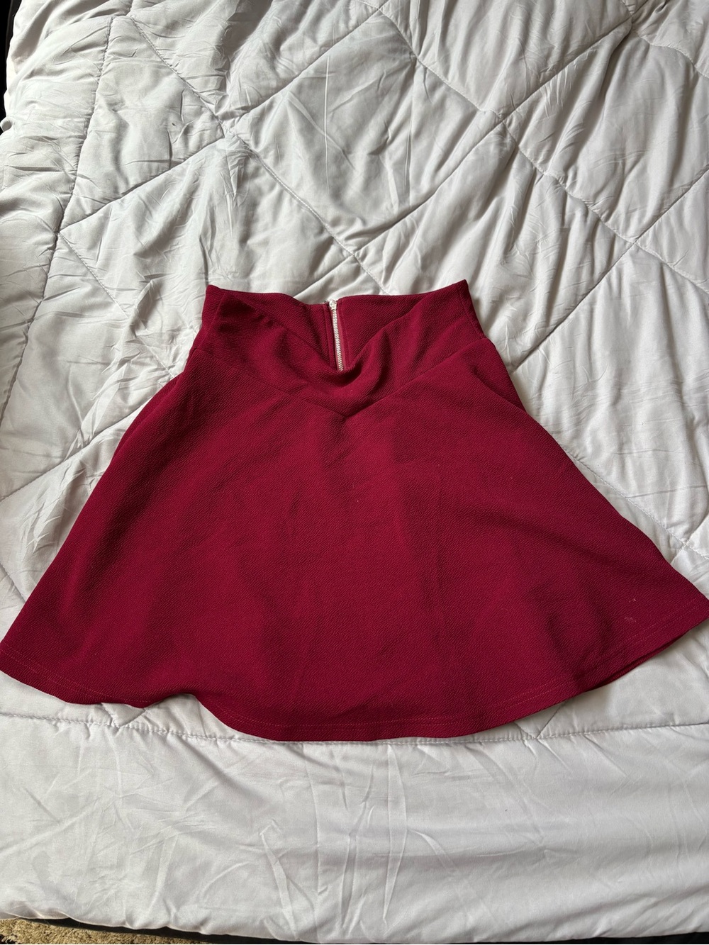 SHEIN Berry Red Circle Skater Skirt